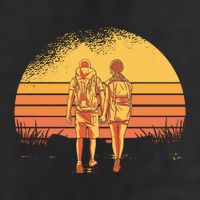 Couple Hiking Sunset 11oz C Handle Ceramic Mug