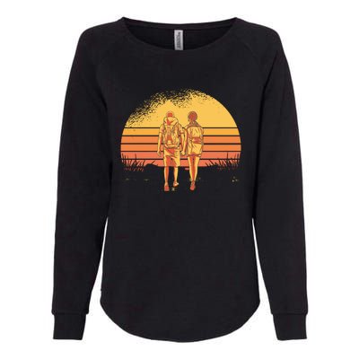 Couple Hiking Sunset Womens California Wash Sweatshirt