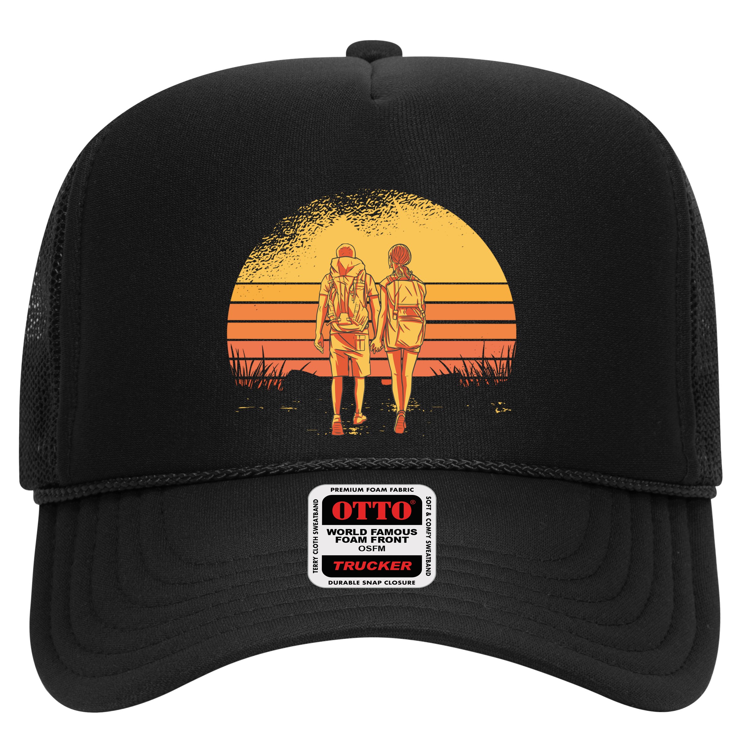 Couple Hiking Sunset Hat