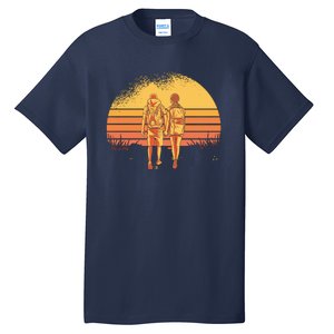 Couple Hiking Sunset Tall T-Shirt