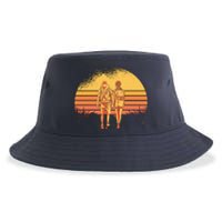 Couple Hiking Sunset Sustainable Bucket Hat