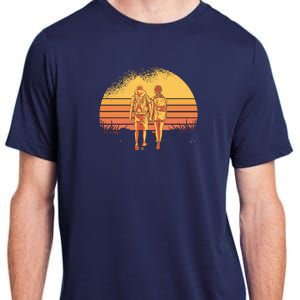 Couple Hiking Sunset Adult ChromaSoft Performance T-Shirt