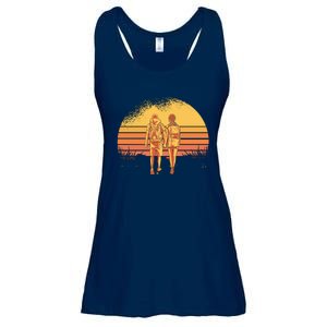 Couple Hiking Sunset Ladies Essential Flowy Tank