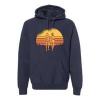 Couple Hiking Sunset Premium Hoodie