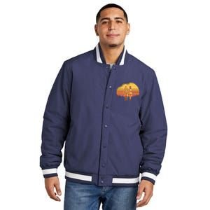 Couple Hiking Sunset Insulated Varsity Jacket