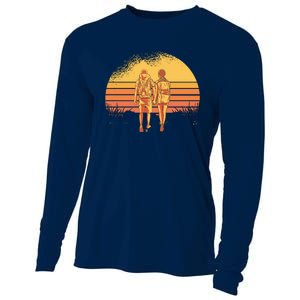 Couple Hiking Sunset Cooling Performance Long Sleeve Crew