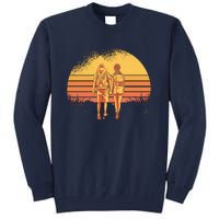 Couple Hiking Sunset Tall Sweatshirt