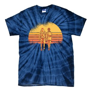 Couple Hiking Sunset Tie-Dye T-Shirt