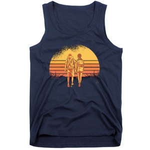 Couple Hiking Sunset Tank Top