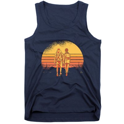 Couple Hiking Sunset Tank Top