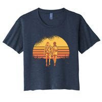 Couple Hiking Sunset Women's Crop Top Tee