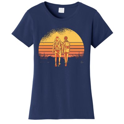 Couple Hiking Sunset Women's T-Shirt