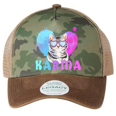 Cat Heart Shape Funny Gifts For Karma Legacy Tie Dye Trucker Hat