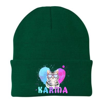 Cat Heart Shape Funny Gifts For Karma Knit Cap Winter Beanie