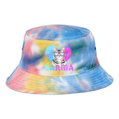 Cat Heart Shape Funny Gifts For Karma Tie Dye Newport Bucket Hat