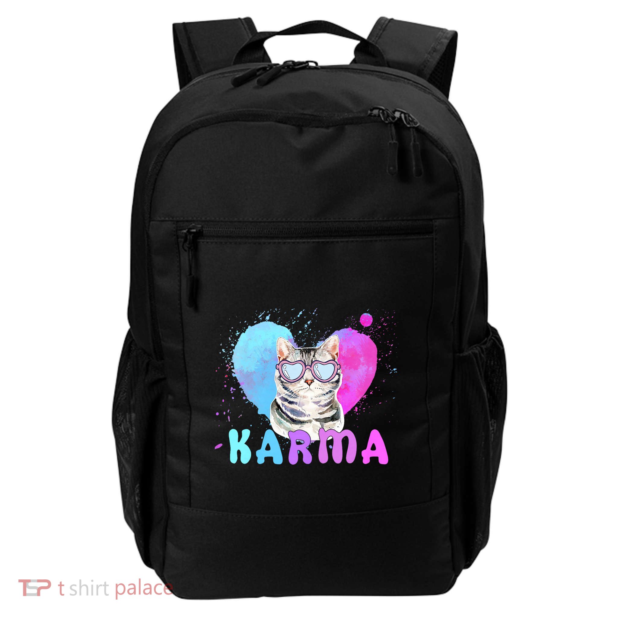 Cat Heart Shape Funny Gifts For Karma Daily Commute Backpack