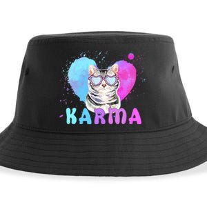 Cat Heart Shape Funny Gifts For Karma Sustainable Bucket Hat