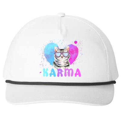 Cat Heart Shape Funny Gifts For Karma Snapback Five-Panel Rope Hat