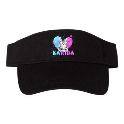 Cat Heart Shape Funny Gifts For Karma Valucap Bio-Washed Visor