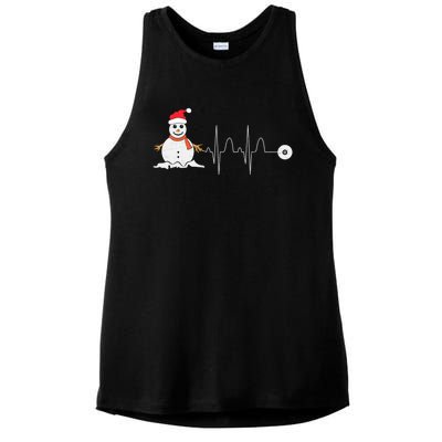 Christmas Heartbeat Stethoscope Snow Nurse Christmas Gift Ladies PosiCharge Tri-Blend Wicking Tank