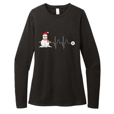 Christmas Heartbeat Stethoscope Snow Nurse Christmas Gift Womens CVC Long Sleeve Shirt