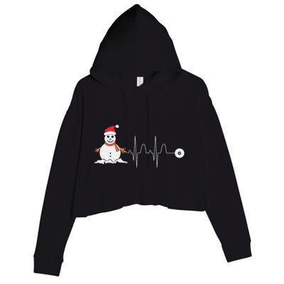 Christmas Heartbeat Stethoscope Snow Nurse Christmas Gift Crop Fleece Hoodie