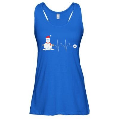 Christmas Heartbeat Stethoscope Snow Nurse Christmas Gift Ladies Essential Flowy Tank