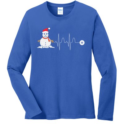 Christmas Heartbeat Stethoscope Snow Nurse Christmas Gift Ladies Long Sleeve Shirt