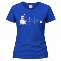 Christmas Heartbeat Stethoscope Snow Nurse Christmas Gift Women's T-Shirt