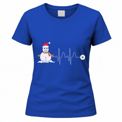 Christmas Heartbeat Stethoscope Snow Nurse Christmas Gift Women's T-Shirt