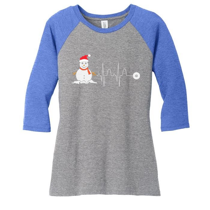 Christmas Heartbeat Stethoscope Snow Nurse Christmas Gift Women's Tri-Blend 3/4-Sleeve Raglan Shirt