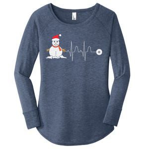 Christmas Heartbeat Stethoscope Snow Nurse Christmas Gift Women's Perfect Tri Tunic Long Sleeve Shirt