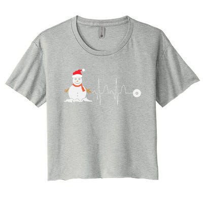 Christmas Heartbeat Stethoscope Snow Nurse Christmas Gift Women's Crop Top Tee