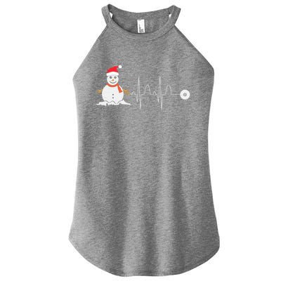 Christmas Heartbeat Stethoscope Snow Nurse Christmas Gift Women's Perfect Tri Rocker Tank