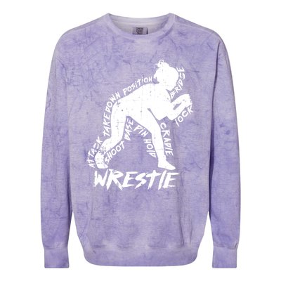 Cute High School Wrestling Gift For Mom Dad Gift For Girls Wrestling Gift Colorblast Crewneck Sweatshirt