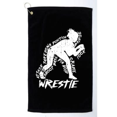 Cute High School Wrestling Gift For Mom Dad Gift For Girls Wrestling Gift Platinum Collection Golf Towel