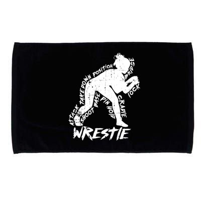 Cute High School Wrestling Gift For Mom Dad Gift For Girls Wrestling Gift Microfiber Hand Towel