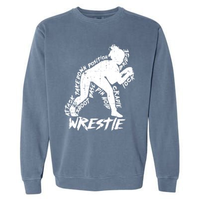 Cute High School Wrestling Gift For Mom Dad Gift For Girls Wrestling Gift Garment-Dyed Sweatshirt