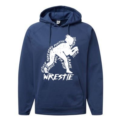 Cute High School Wrestling Gift For Mom Dad Gift For Girls Wrestling Gift Performance Fleece Hoodie