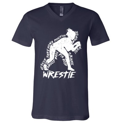 Cute High School Wrestling Gift For Mom Dad Gift For Girls Wrestling Gift V-Neck T-Shirt