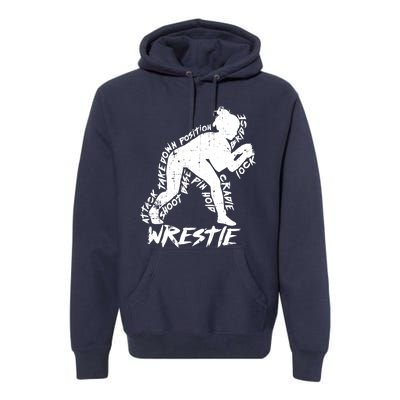 Cute High School Wrestling Gift For Mom Dad Gift For Girls Wrestling Gift Premium Hoodie