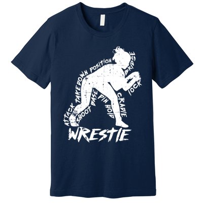 Cute High School Wrestling Gift For Mom Dad Gift For Girls Wrestling Gift Premium T-Shirt