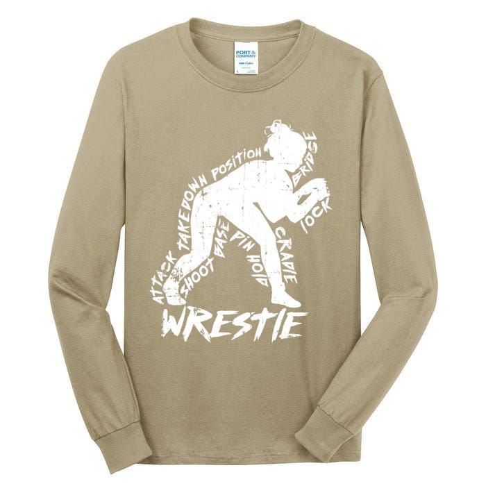 Cute High School Wrestling Gift For Mom Dad Gift For Girls Wrestling Gift Tall Long Sleeve T-Shirt