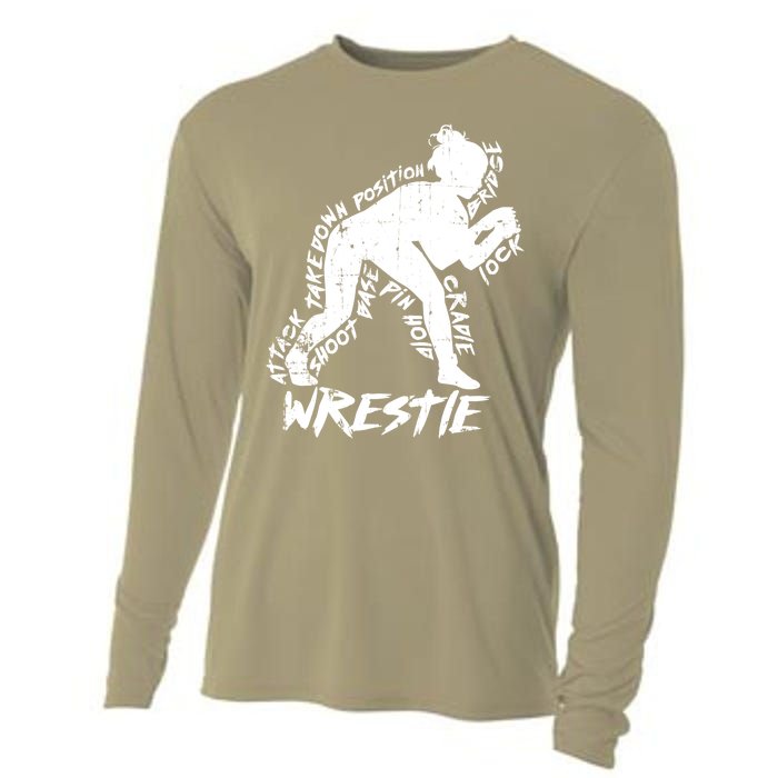 Cute High School Wrestling Gift For Mom Dad Gift For Girls Wrestling Gift Cooling Performance Long Sleeve Crew