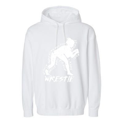 Cute High School Wrestling Gift For Mom Dad Gift For Girls Wrestling Gift Garment-Dyed Fleece Hoodie