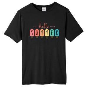 Colorful Hello Summer Popsicle Graphic Tall Fusion ChromaSoft Performance T-Shirt