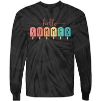 Colorful Hello Summer Popsicle Graphic Tie-Dye Long Sleeve Shirt