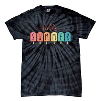 Colorful Hello Summer Popsicle Graphic Tie-Dye T-Shirt