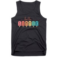 Colorful Hello Summer Popsicle Graphic Tank Top