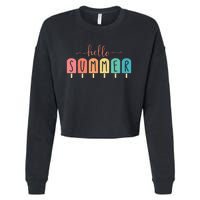 Colorful Hello Summer Popsicle Graphic Cropped Pullover Crew